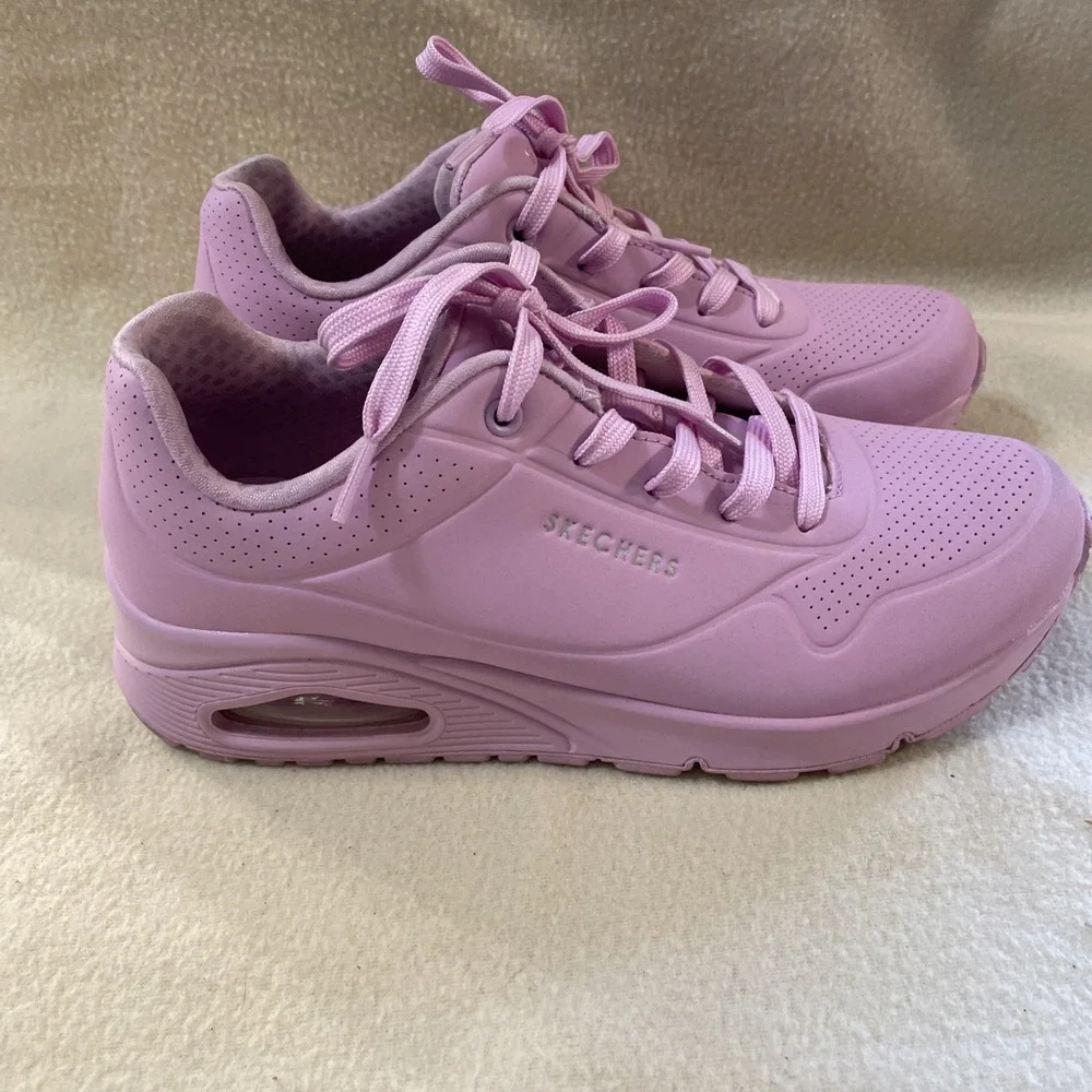 Skechers Uno Lace-Up Sneakers - Frosty Kicks Light Lavendar Purple Pastel size 9